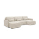 Canapé U convertible 4 places avec coffre Lazare Gris clair