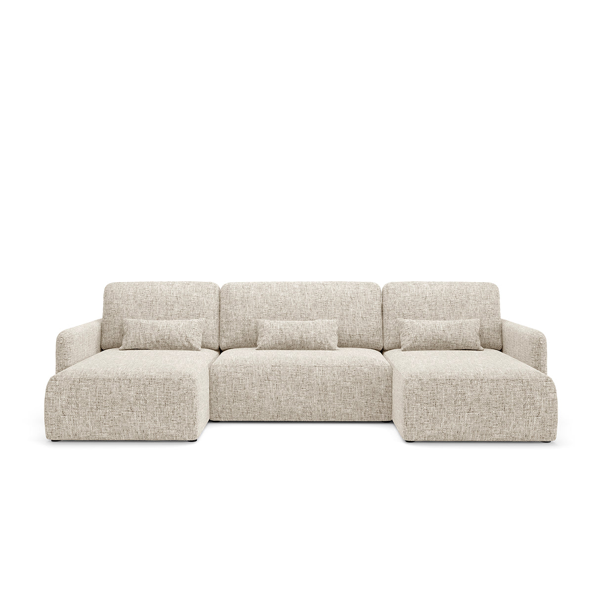 Canapé U convertible 4 places avec coffre Lazare Gris clair - vue 2