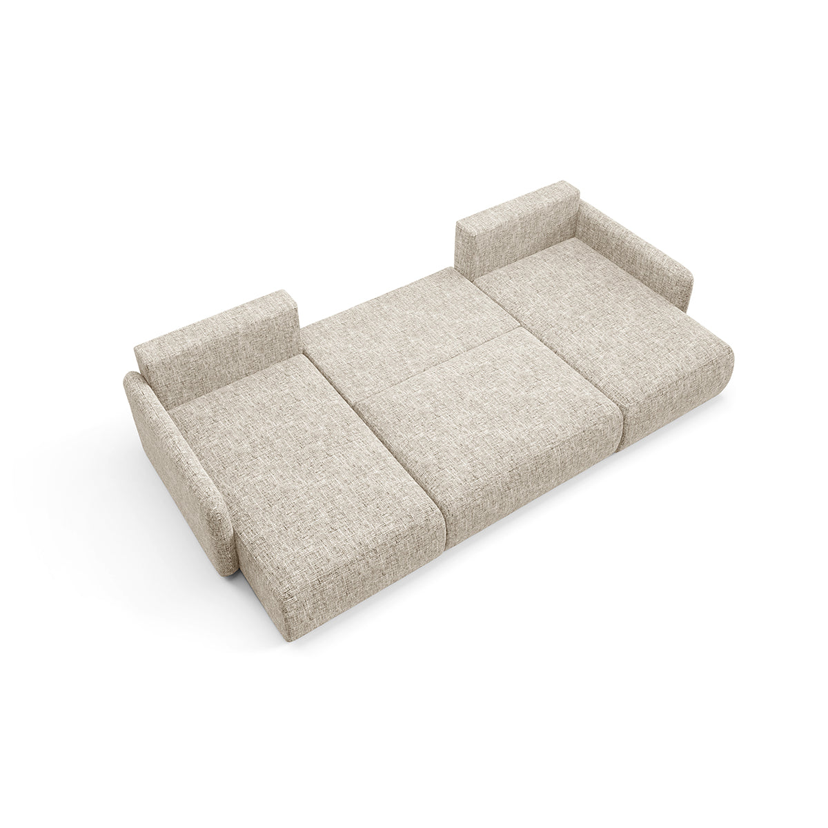 Canapé U convertible 4 places avec coffre Lazare Gris clair - vue 4