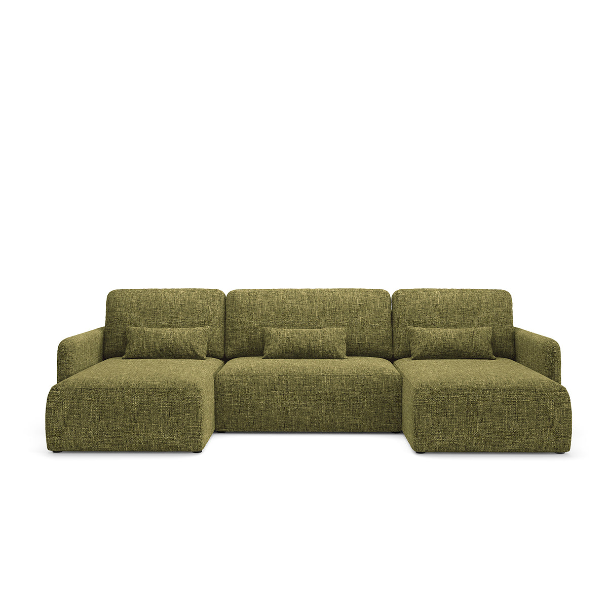 Canapé U convertible 4 places avec coffre Lazare Vert - vue 2