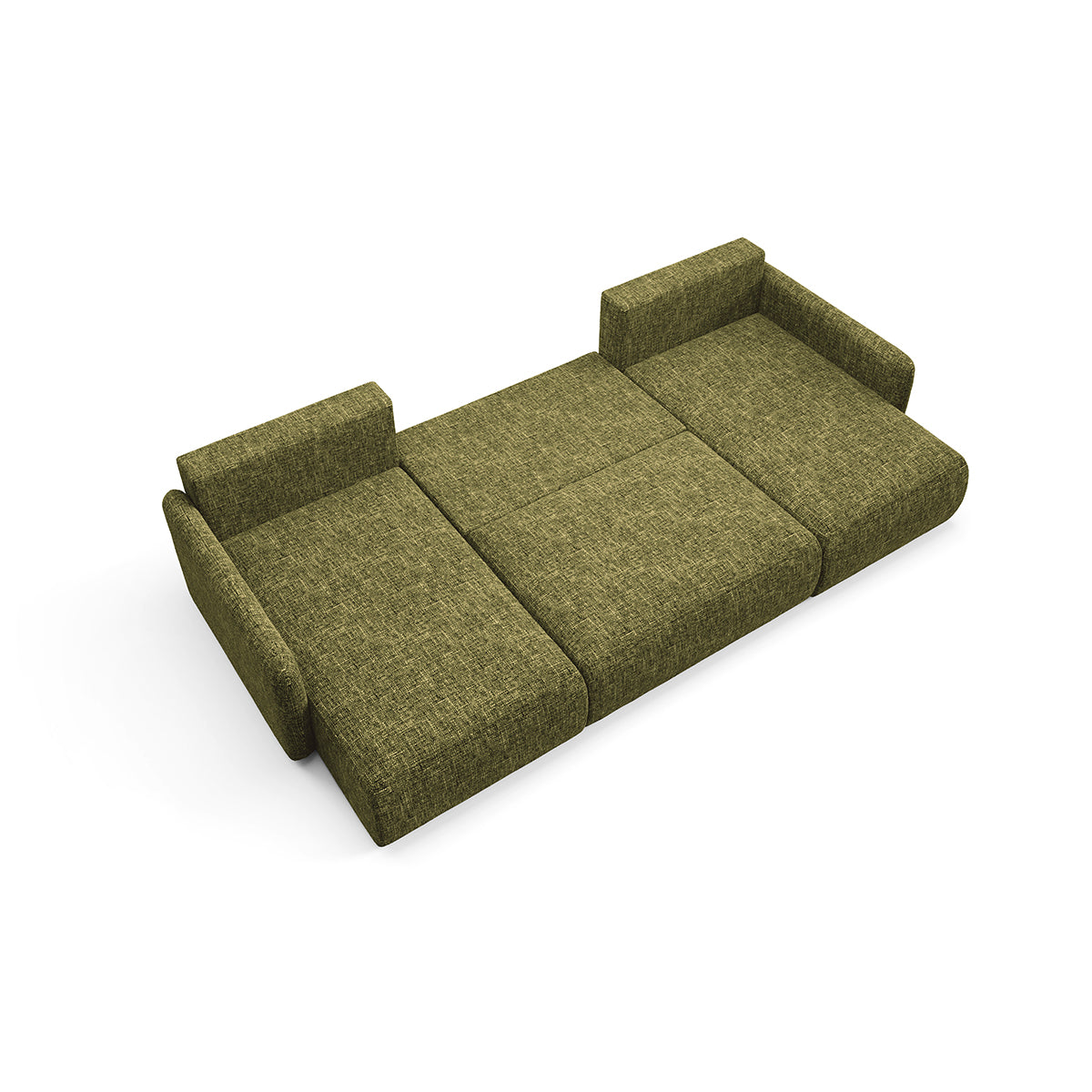 Canapé U convertible 4 places avec coffre Lazare Vert - vue 4