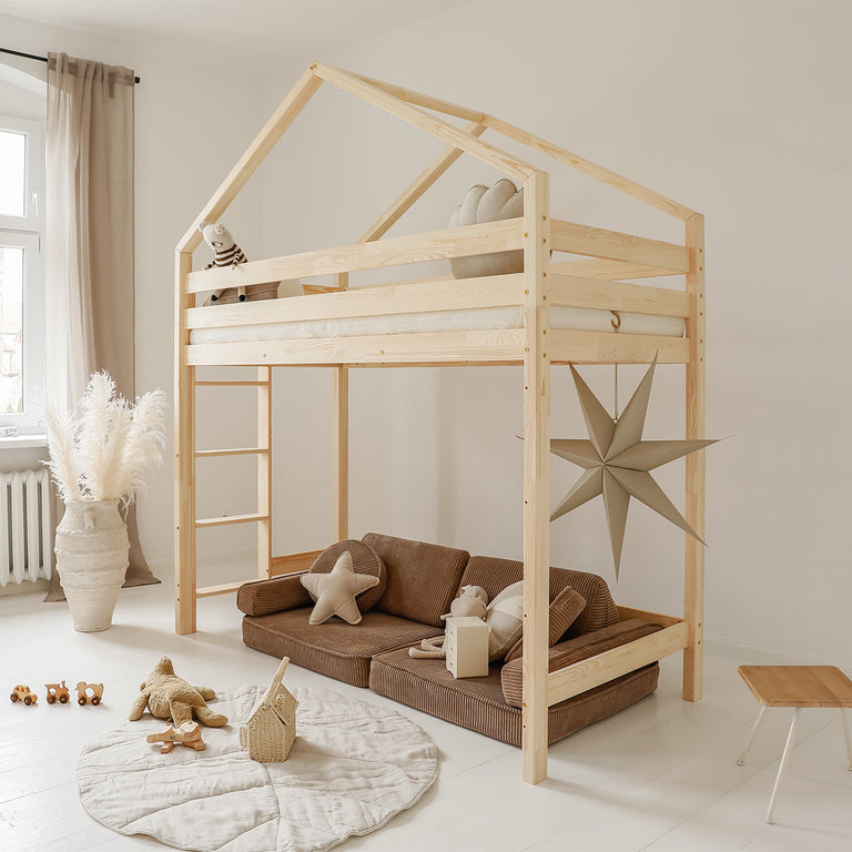Lit cabane mi-hauteur 90x200 sommier inclus Candice Bois - vue 4