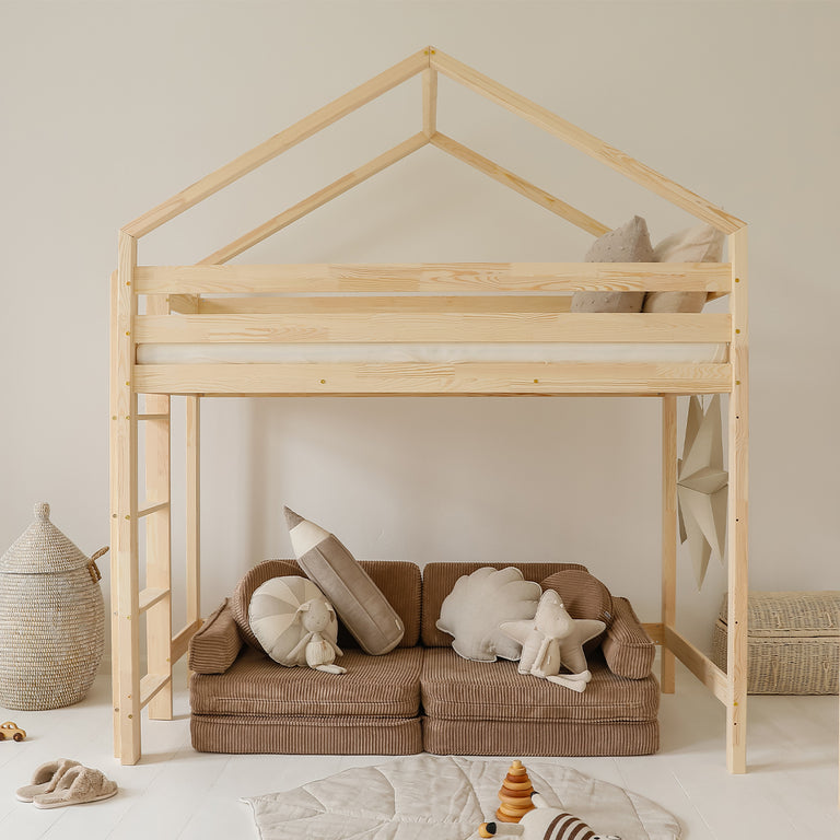Lit cabane mi-hauteur 90x200 sommier inclus Candice Bois - vue 5