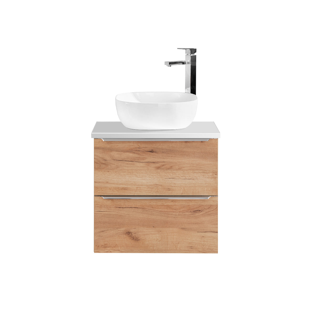 Meuble simple vasque 60cm April Bois et Blanc - vue 3