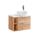 Meuble simple vasque 80cm 2 niches April Bois et Blanc