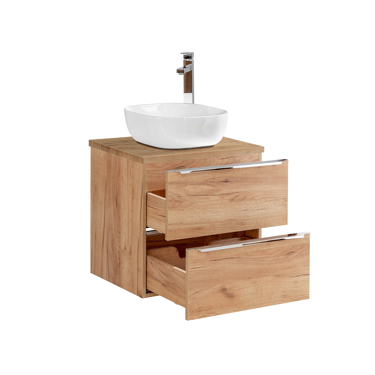 Ensemble meuble simple vasque 60cm et colonne April Bois - vue 3