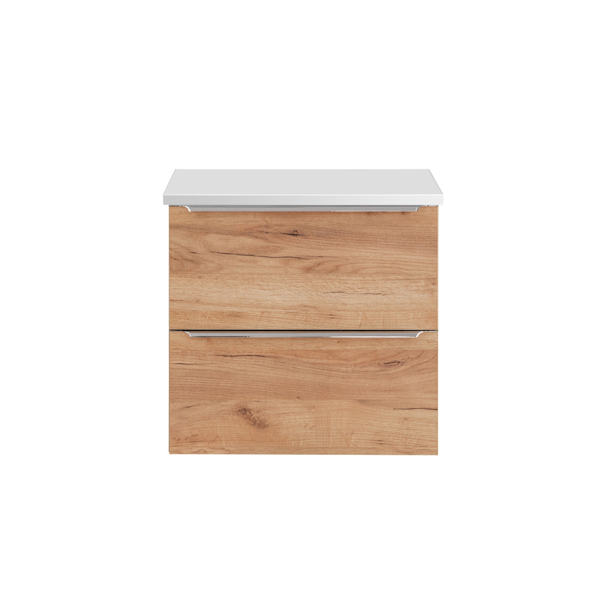 Meuble sous-vasque 60cm plan de toilette April Bois et Blanc - vue 3