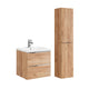 Ensemble meuble simple vasque encastrée 60cm et colonne April Bois