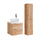 Ensemble meuble simple vasque 60cm et colonne April Bois et Blanc