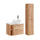 Ensemble meuble simple vasque 80cm 2 niches et colonne April Bois et Blanc