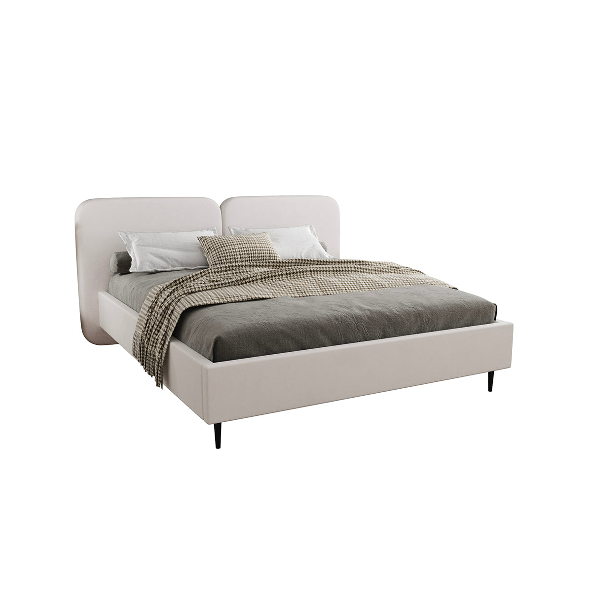 Lit coffre 160x200 sommier inclus Luz Blanc cassé - vue 2