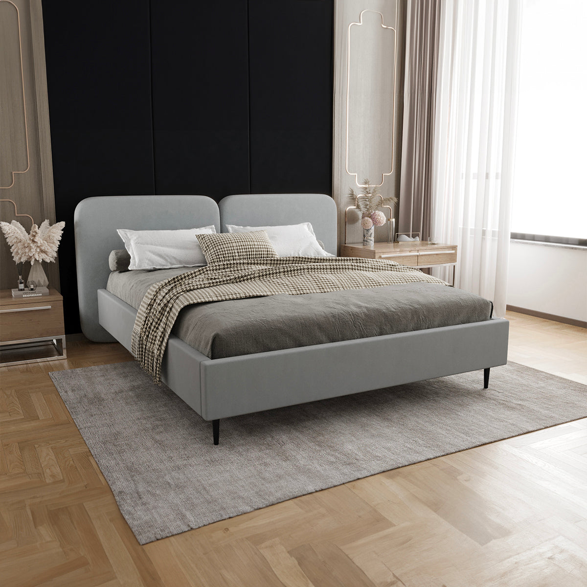 Lit coffre 160x200 sommier inclus Luz Gris - vue 4