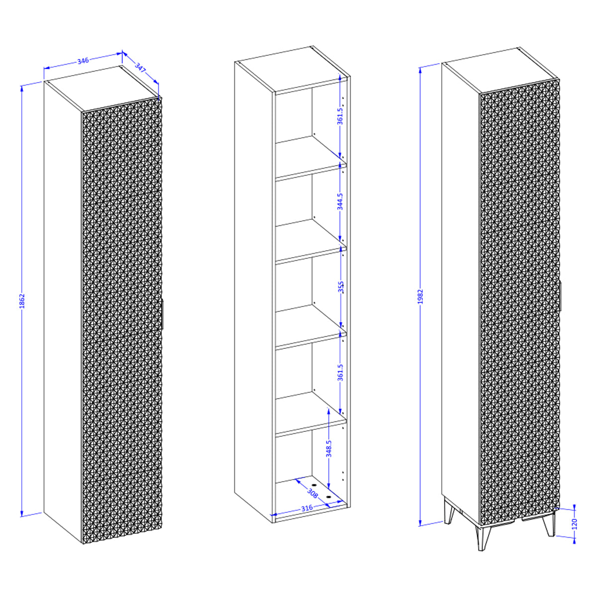 Ensemble meuble sous-vasque 60cm et colonne sur pieds Cléa Noir - vue 5