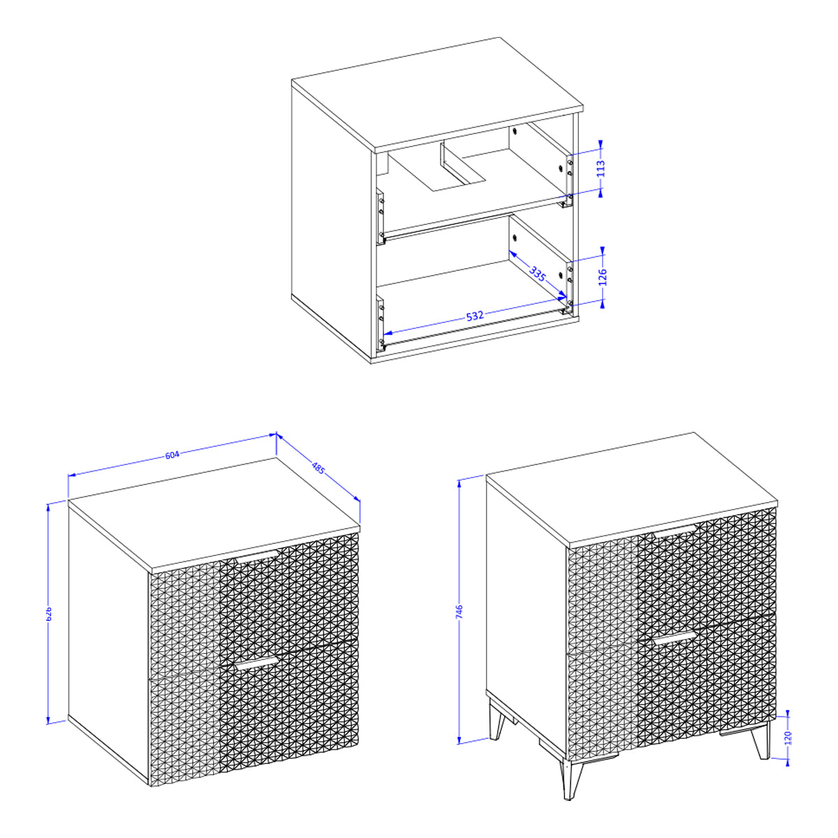 Meuble sous-vasque 60cm sur pieds Cléa Noir - vue 5