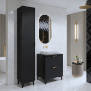 Ensemble meuble sous-vasque 60cm et colonne sur pieds Cléa Noir