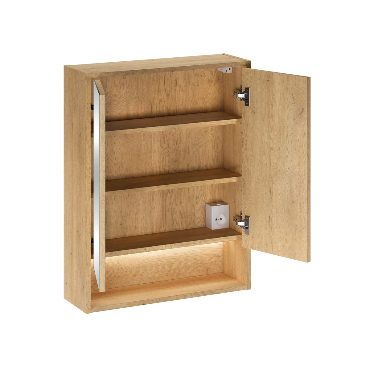 Ensemble meuble simple vasque 60cm colonne et armoire miroir Edmé Bois - vue 9