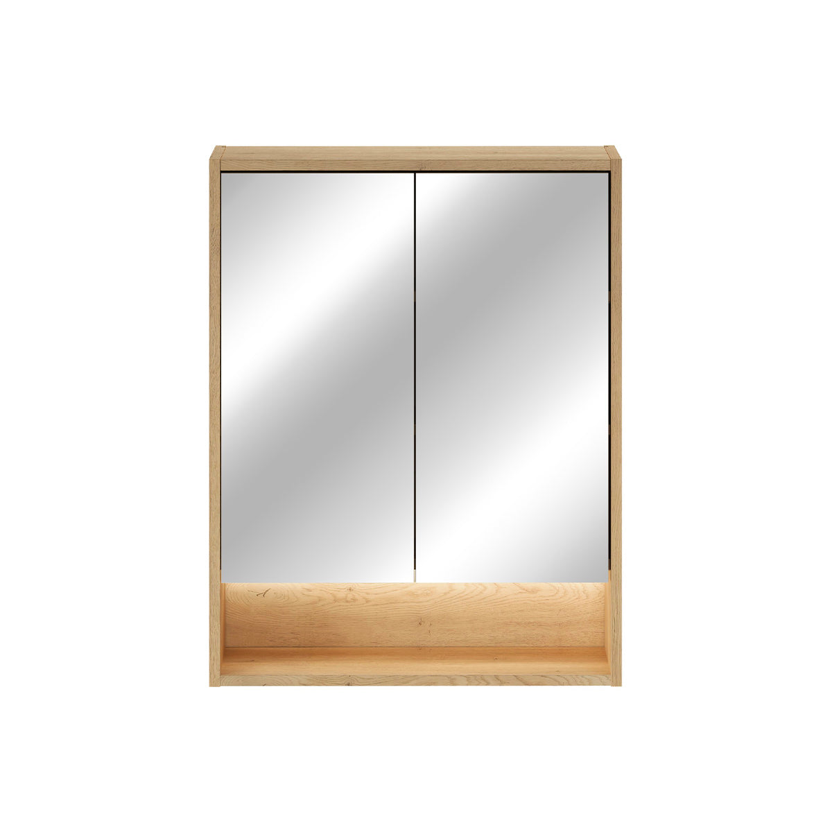 Ensemble meuble double vasque encastrée 120cm colonne et armoires miroir Edmé Bois - vue 8