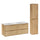 Ensemble meuble double vasque encastrée 120cm et colonne Edmé Bois