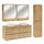 Ensemble meuble double vasque 120cm colonne et armoires miroir Edmé Bois