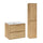 Ensemble meuble simple vasque encastrée 60cm et colonne Edmé Bois