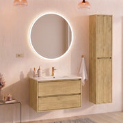 Ensemble meuble simple vasque encastrée 80cm et colonne Edmé Bois