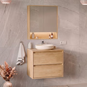 Ensemble meuble simple vasque 60cm et armoire miroir Edmé Bois