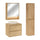 Ensemble meuble simple vasque 60cm colonne et armoire miroir Edmé Bois