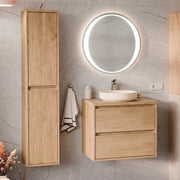 Ensemble meuble simple vasque 60cm et colonne Edmé Bois