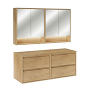 Ensemble meuble sous-vasque 120cm et armoires miroir Edmé Bois