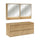 Ensemble meuble sous-vasque 120cm et armoires miroir Edmé Bois