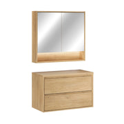 Ensemble meuble sous-vasque 80cm et armoire miroir Edmé Bois