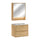 Ensemble meuble simple vasque encastrée 60cm et armoire miroir Edmé Bois