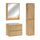 Ensemble meuble simple vasque encastrée 60cm colonne et armoire miroir Edmé Bois