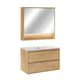 Ensemble meuble simple vasque encastrée 80cm et armoire miroir Edmé Bois