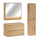 Ensemble meuble sous-vasque 80cm colonne et armoire miroir Edmé Bois