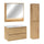 Ensemble meuble simple vasque encastrée 80cm colonne et armoire miroir Edmé Bois