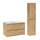 Ensemble meuble simple vasque encastrée 80cm et colonne Edmé Bois