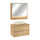 Ensemble meuble simple vasque 80cm et armoire miroir Edmé Bois