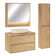 Ensemble meuble simple vasque 80cm colonne et armoire miroir Edmé Bois
