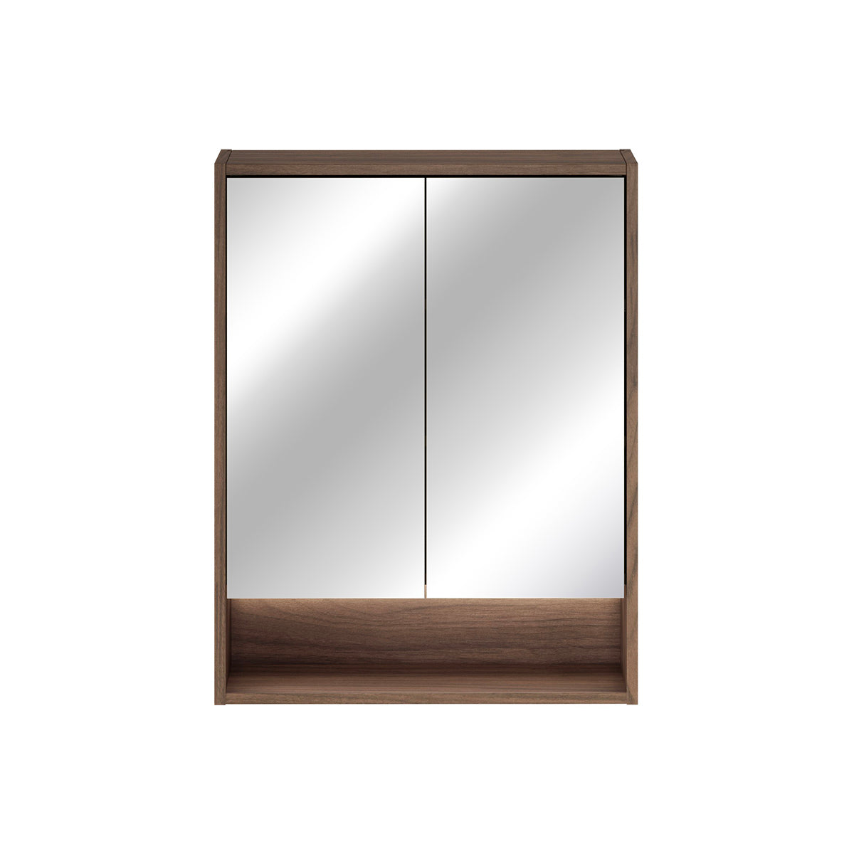 Ensemble meuble simple vasque encastrée 60cm et armoire miroir Edmé Bois foncé - vue 6