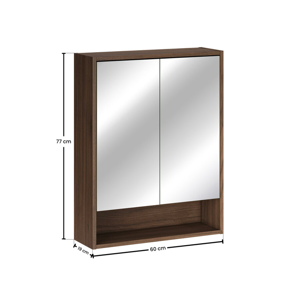 Ensemble meuble sous-vasque 60cm et armoire miroir Edmé Bois foncé - vue 9