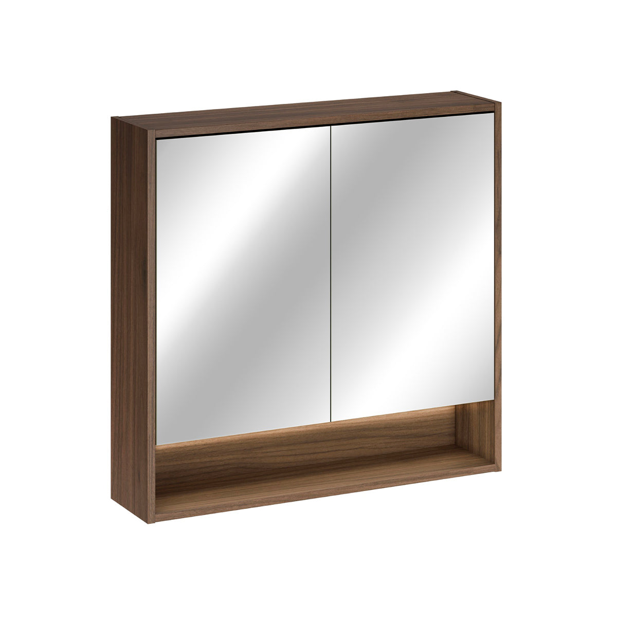 Miroir armoire murale 2 portes 80cm Edmé Bois foncé