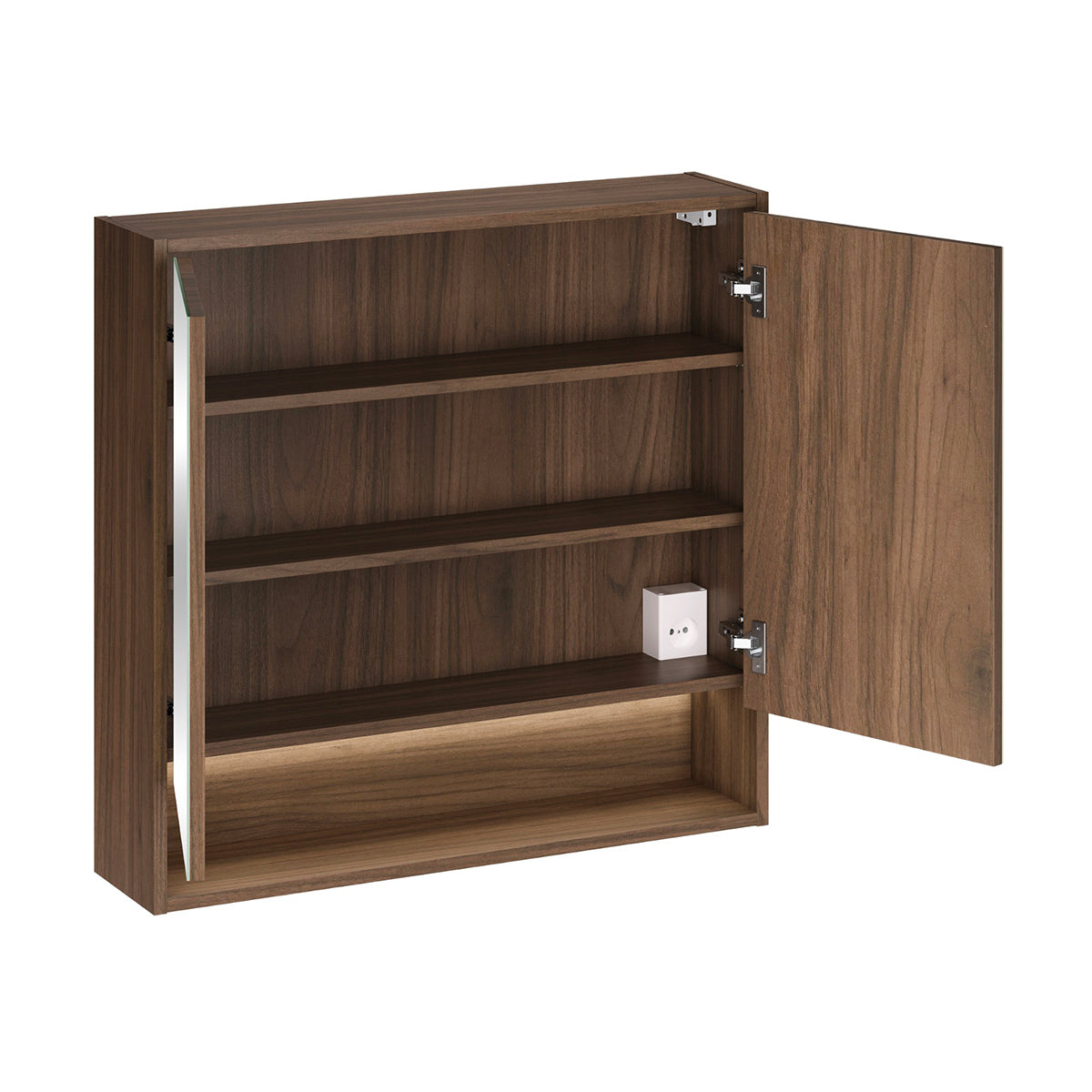 Miroir armoire murale 2 portes 80cm Edmé Bois foncé - vue 2