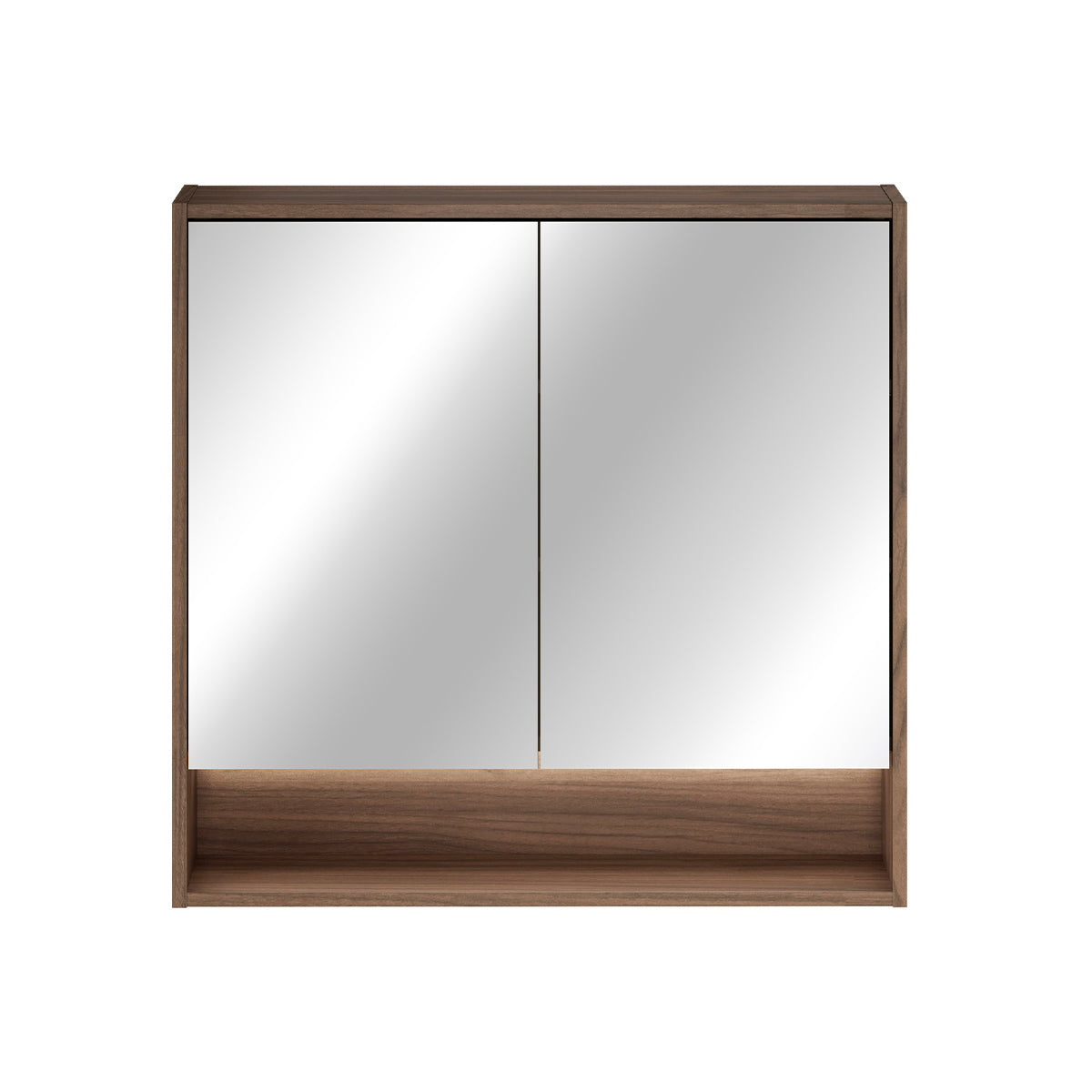 Ensemble meuble simple vasque 80cm colonne et armoire miroir Edmé Bois foncé - vue 8