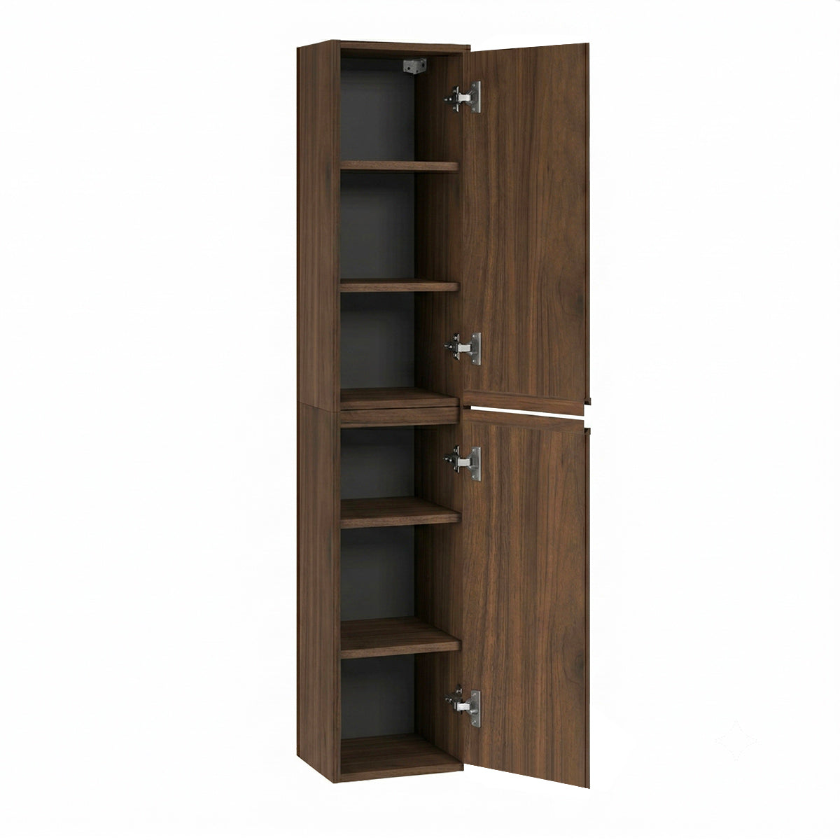 Ensemble meuble sous-vasque 120cm colonne et armoires miroir Edmé Bois foncé - vue 6