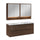 Ensemble meuble double vasque encastrée 120cm et armoires miroir Edmé Bois foncé