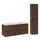 Ensemble meuble double vasque encastrée 120cm et colonne Edmé Bois foncé