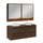 Ensemble meuble double vasque 120cm et armoires miroir Edmé Bois foncé