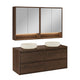 Ensemble meuble double vasque 120cm et armoires miroir Edmé Bois foncé