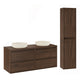 Ensemble meuble double vasque 120cm et colonne Edmé Bois foncé